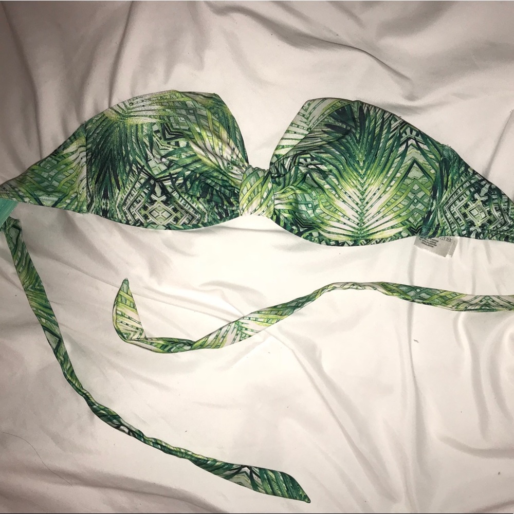 Tropical H&M strapless bikini top